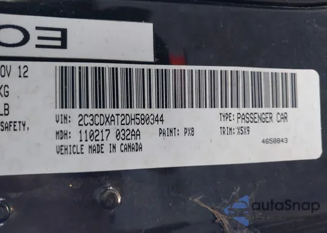 2013 Dodge Charger Police z USA, uszkodzony, nr VIN 2C3CDXAT2DH580344